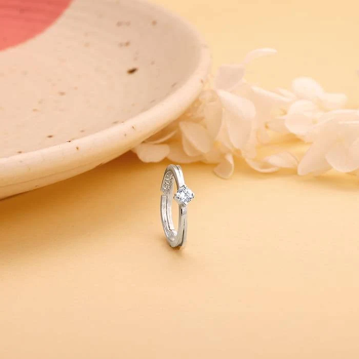 Silver Classic Solitaire Ring Hover